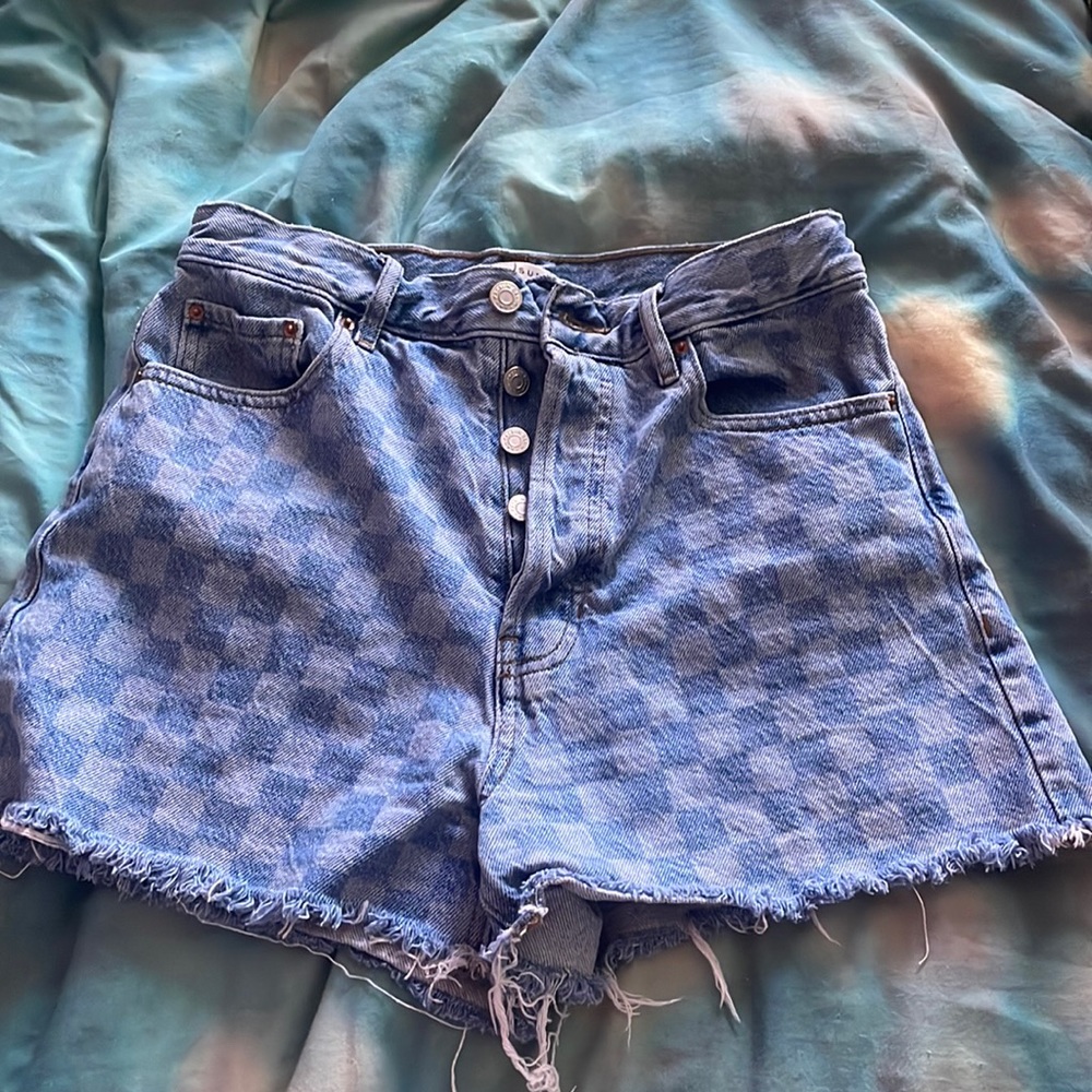 Checkered, high-rise PacSun shorts